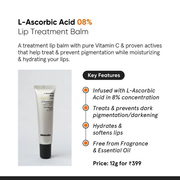 Minimalistisk L-askorbinsyra 08% läppbalsam 12g