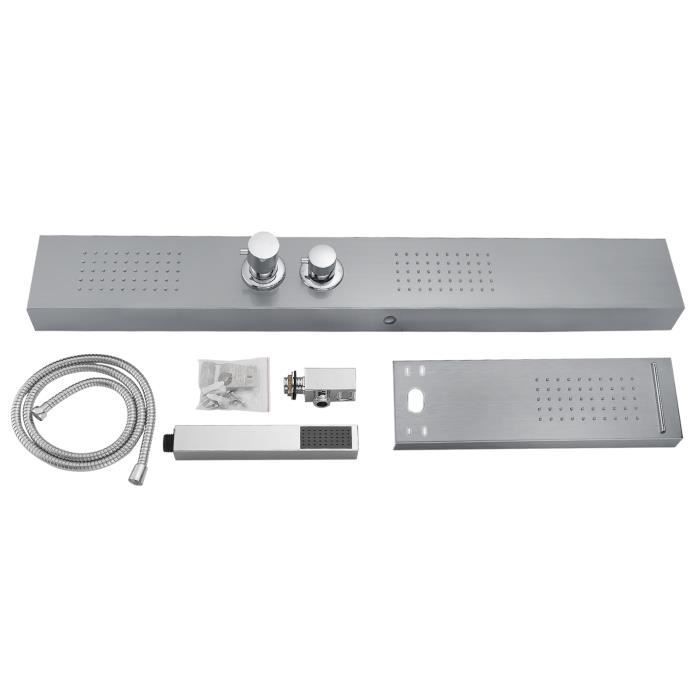 Coluna de chuveiro LILIIN 4 em 1 com painel de chuveiro, sistema de ducha manual e ducha tipo chuva, prata