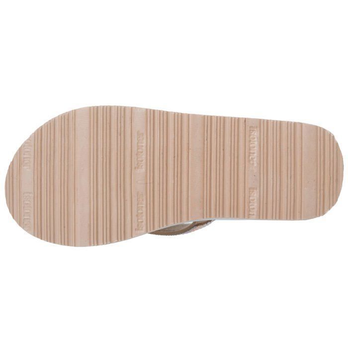 Isotoner Tongs semelle synthétique, entre doigt confortable, légère pour un confort de marche, Yoga beige femme