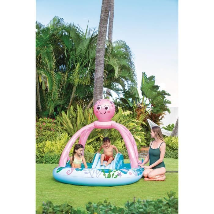 Zona de juegos hinchable - INTEX - Pulpo - 229 litros - A partir de 2 años - 234 x 183 x 150 cm - Incluye: 2 anillos hinchables