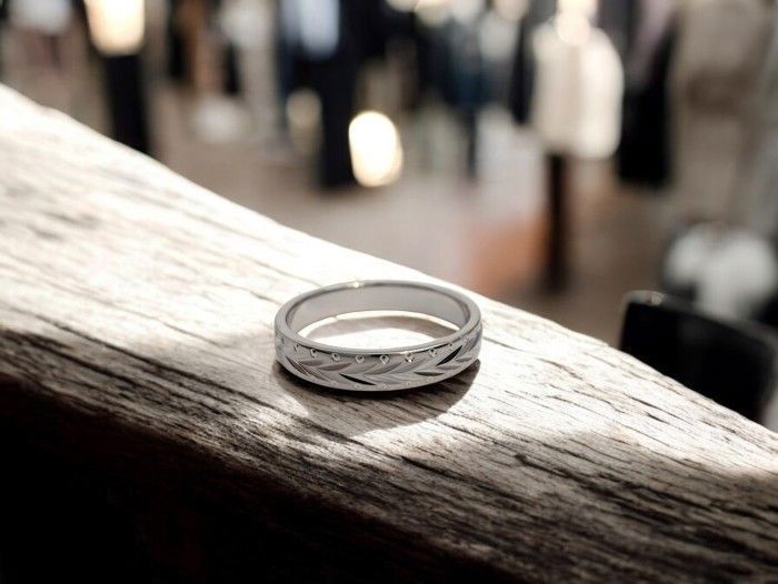 Bague Alliance Homme en Argent 925 rhodié