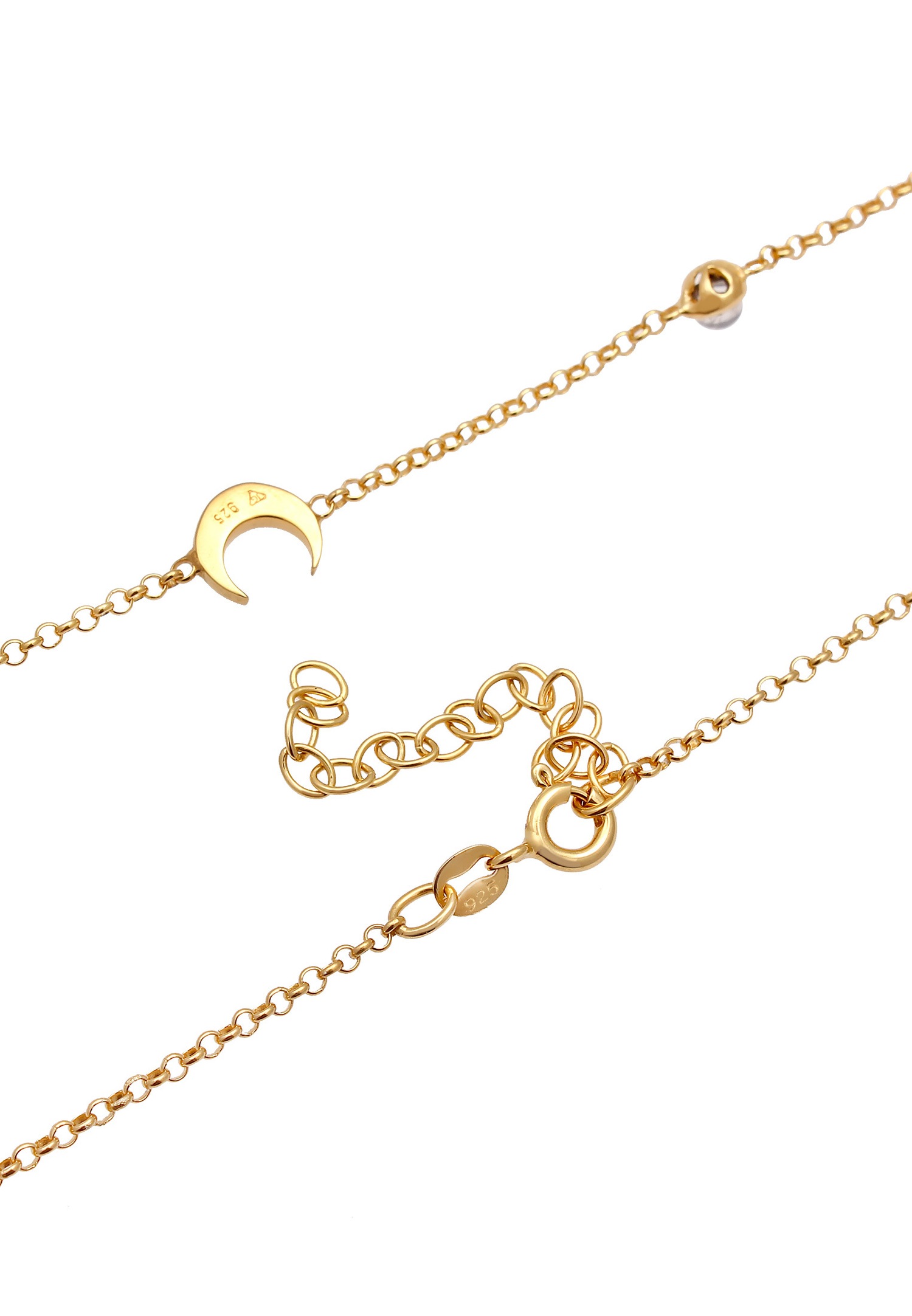 Elli Femmes Filigrane Basique Minimaliste avec Pierre de Lune en Argent Sterling 925