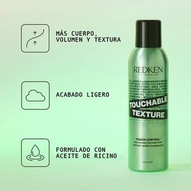 Redken Touchable Texture Touch Control Volume -tekstuurivaahto, vähäpitoinen hiusväri 200 ml 200 ml