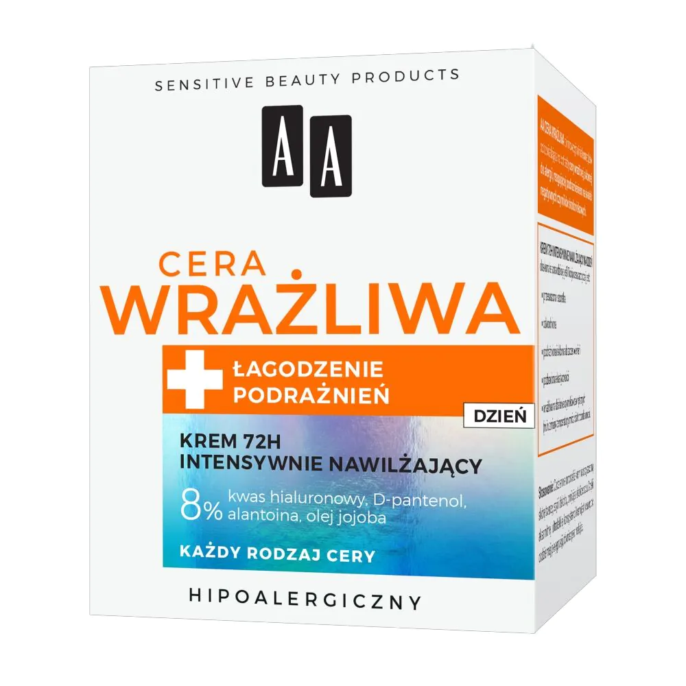 AA Cera Wrażliwa krem intensywnie nawilżający 72h na dzień