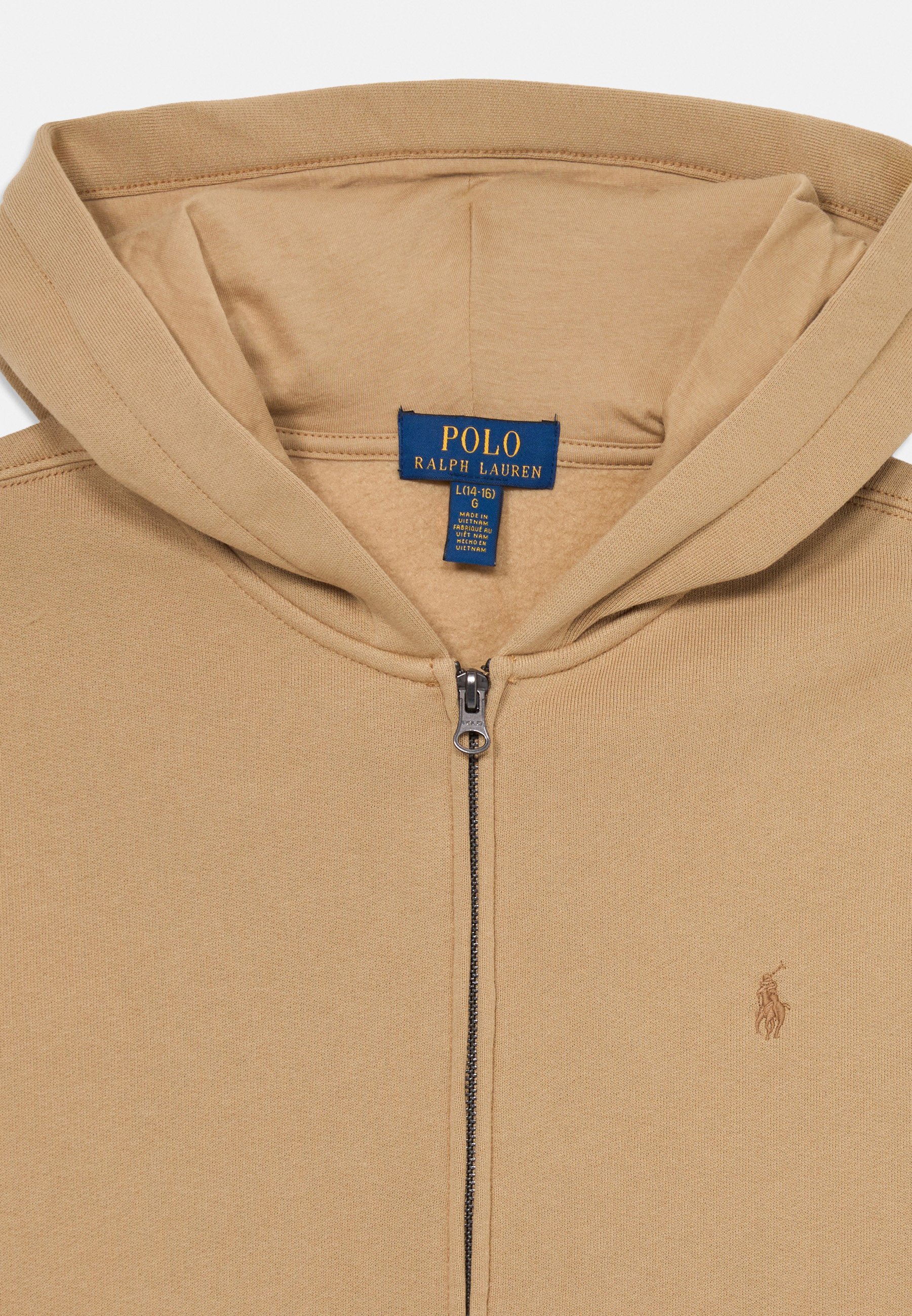 Sweat à capuche zippé en polaire Polo Ralph Lauren - Kaki vintage