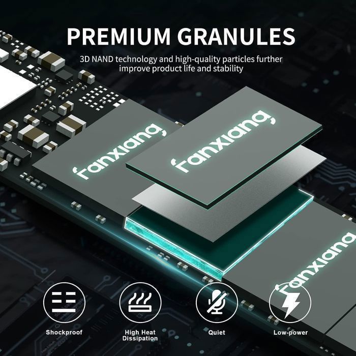 SSD Interne Fanxiang S500Pro SSD 1 To M.2 2280 NVMe PCIe Gen 3x4 3D NAND TLC 3500 Mo/s pour ordinateur portable, de bureau et PC