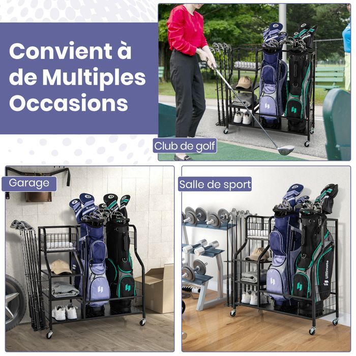 Carrello da golf - GOPLUS - Portaoggetti con 3 ripiani, per garage, club, palestra