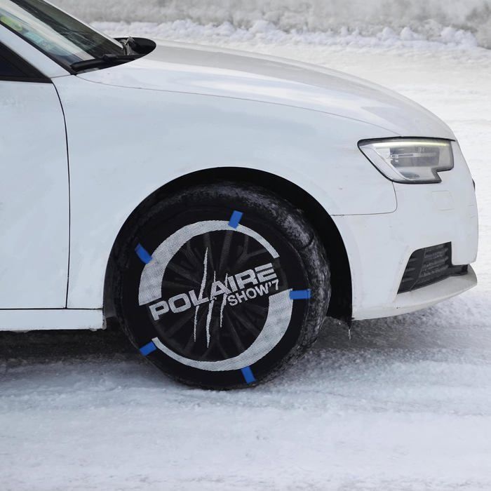 Polar SHOW 7 - Coppia di catene da neve tessili ad alta resistenza per veicoli commerciali leggeri e 4x4 - Tipo a calza