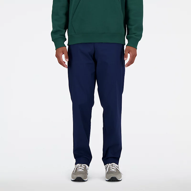Calça masculina de sarja com perna reta, tamanho 32 (81 cm) - NB Azul Marinho