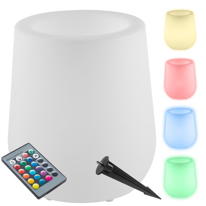 Vaso de flores TECTAKE com LED, modelo Luminous Curve, com iluminação LED de 12W.
