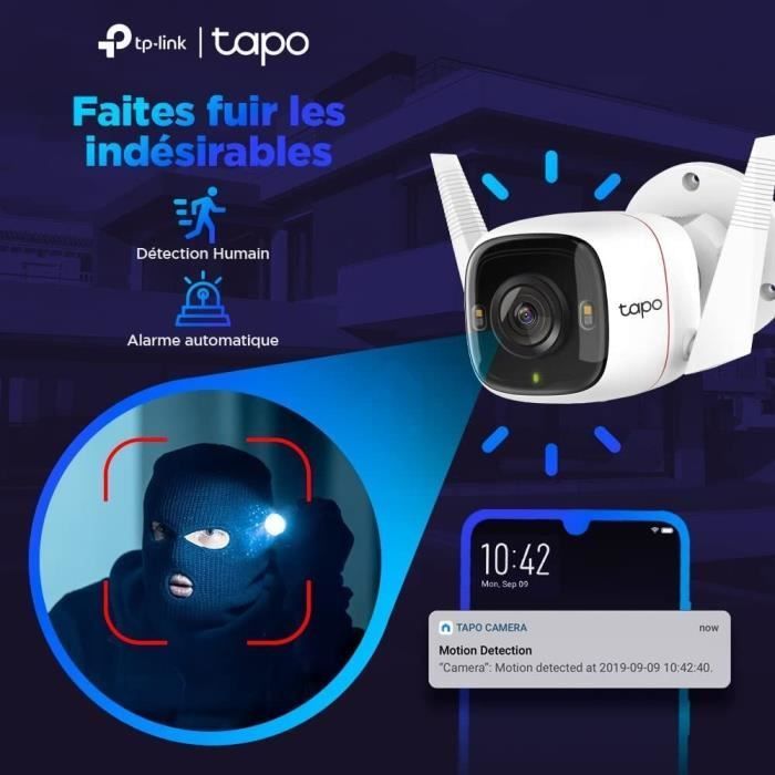 Cámara de seguridad WiFi para exteriores TP-Link TAPO C320WS - QHD 4MP (2K+) - Visión nocturna - IP66 - Compatible con Alexa