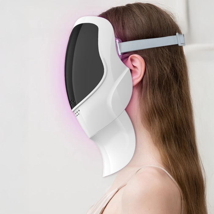 DAM LED-Lichttherapie-Gesichtsmaske mit 7 Farben. Für Gesicht und Hals. 19,2 x 9 x 30,1 cm. Farbe: Weiß