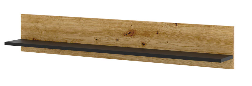 Półka wisząca AURA 120 dąb artisan / czarny mat