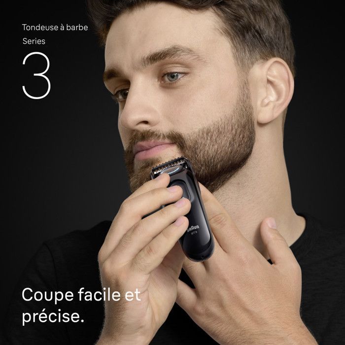 Braun Series 3 Barttrimmer, + 2 Stylingaufsätze, 20 Längeneinstellungen, geschärfte Klinge, BT3500, Schwarz