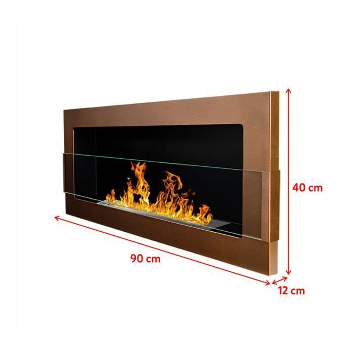 Chimenea de bioetanol - ASTRALIS - 90x40 cm - bronce - acero - estilo moderno