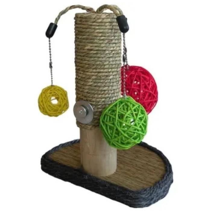 Rodent accessory - TYROL - Rabbit tree - Apple tree - 14 x 19 x 26 cm - Wood, seagrass, vine balls, cage attachment