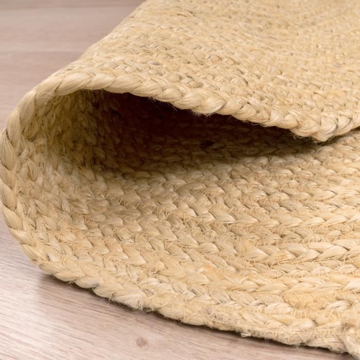 Alfombra redonda para salón Paco Home, pelo corto, hecha a mano, estilo moderno, estampado monocromático, blanco roto y beige, 100 cm de diámetro.