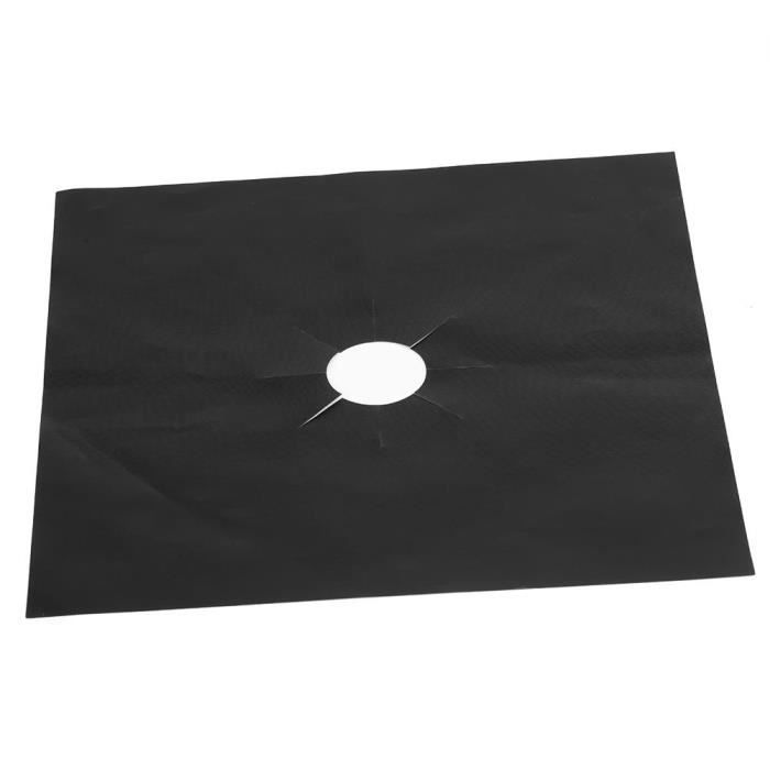 Protecteur De Cuisinière à Gaz 4Pcs Brûleur Couvre Anti-Adhésif Huile Tapis De Cuisine Outil Noir--GL