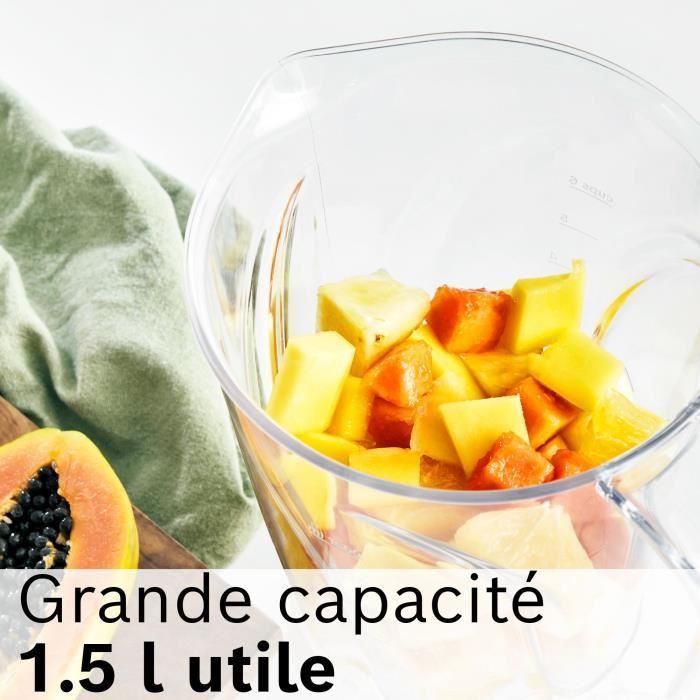 Frullatore VitaPower - BOSCH - MMB614GO - 1200 W - 30.000 giri/min - 2 velocità + Turbo - Ciotola da 2 L - nero