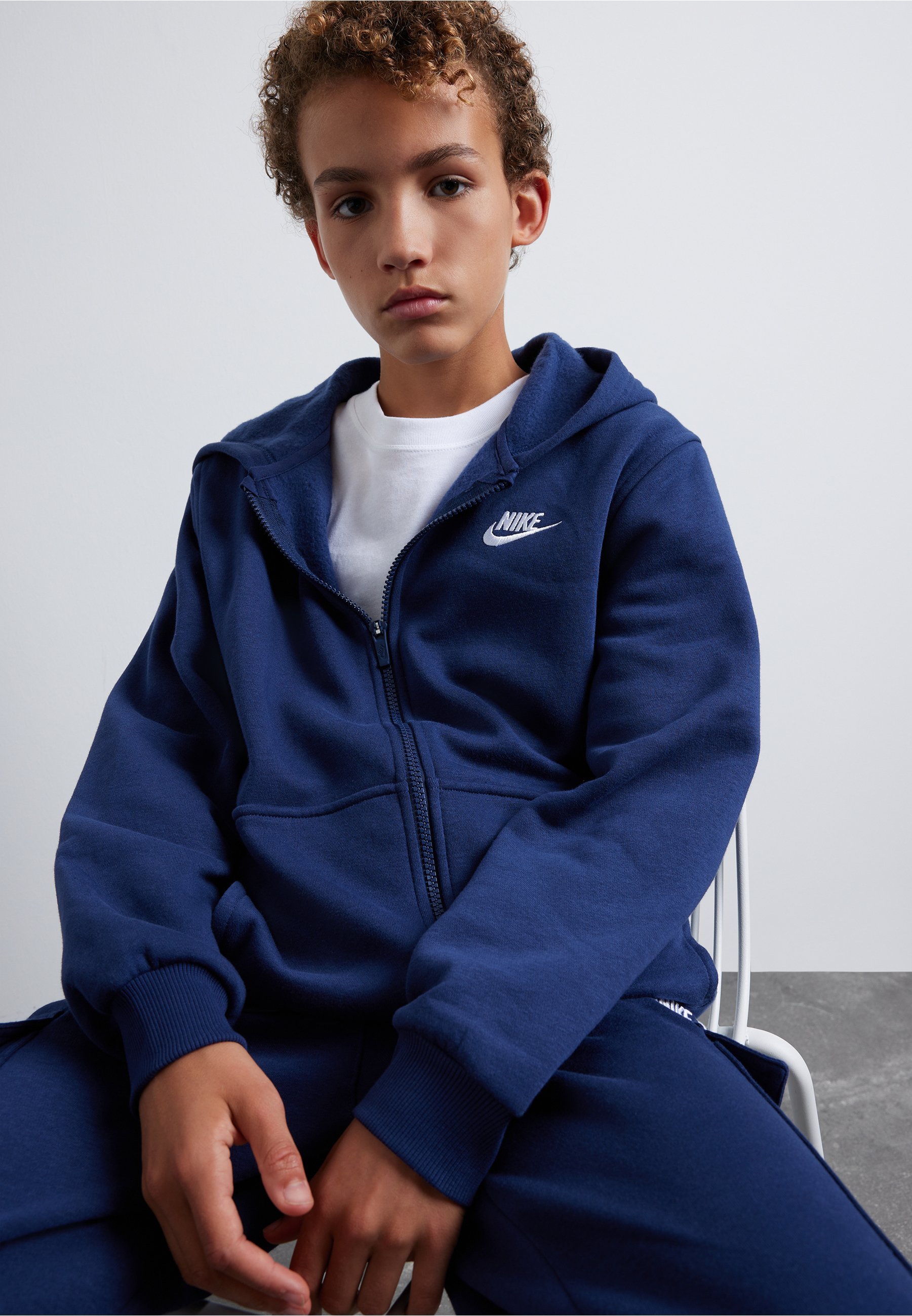 Nike Sportswear SPORTSWEAR CLUB FLEECE UNISEX - Sweatshirt mit Reißverschluss - Mitternachtsblau/Weiß