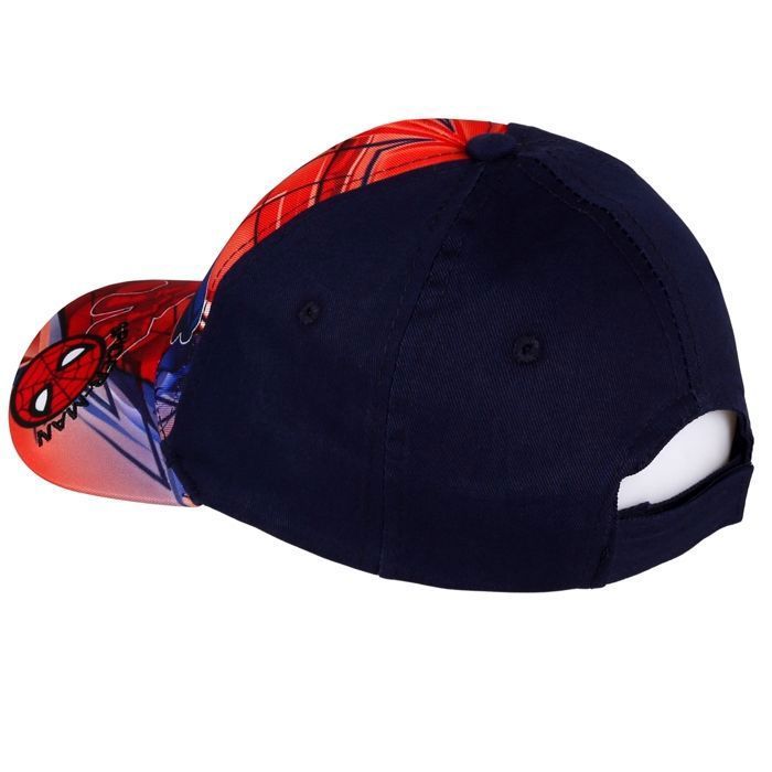 Gorra de béisbol de algodón azul marino de Marvel Spider-Man para niños, ajustable de 52 cm.