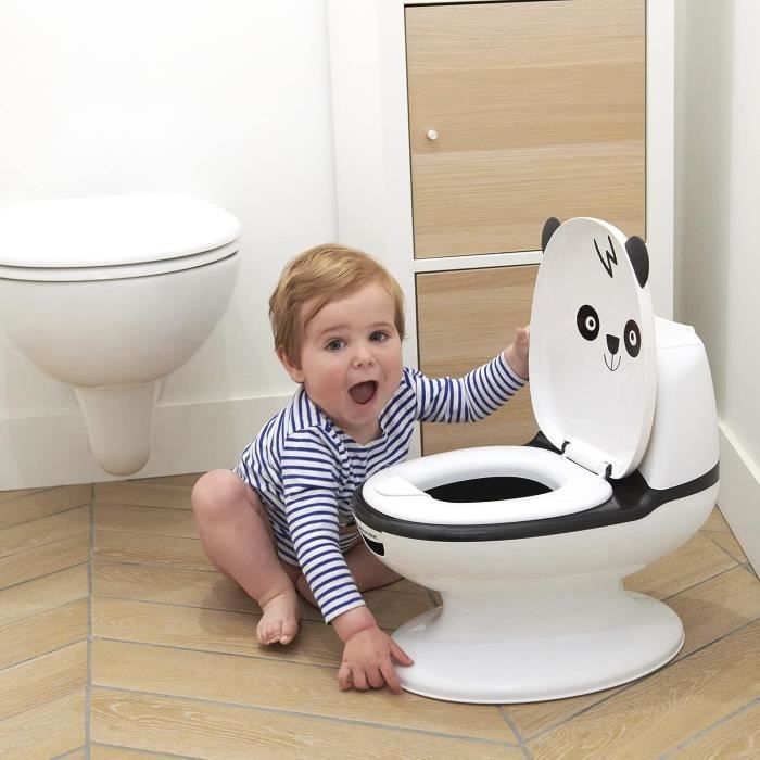 BEBECONFORT Mini Panda Toilette, Töpfchen mit Spülgeräusch, Blau