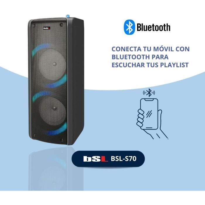BSL-S70 60W RMS Bluetooth-luidspreker met Bluetooth 5.0, True Wireless, 3600mAh-batterij, FM-radio en MP3-speler via USB.