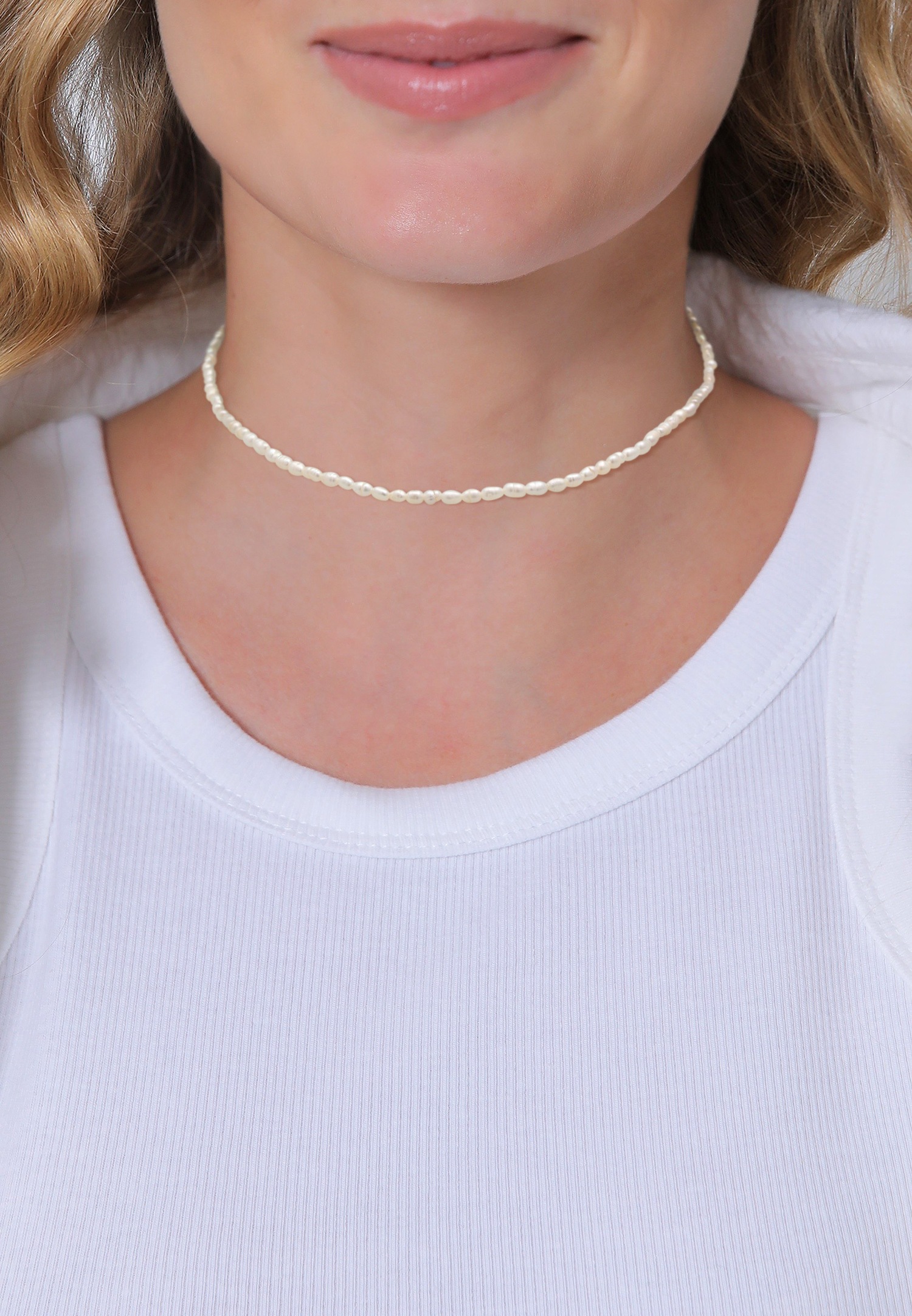 Elli PREMIUM Femmes Choker Classique Tendance avec Perles de Culture d'Eau Douce en Argent Sterling 925 Plaqué Or
