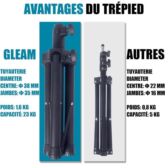 Support De Projecteur Puissant Grand Plateau 39 Cm (Longueur) X 29 Cm (Largeur) Hauteur De 60 Cm À 100 Cm Pour Les Ordinateurs Port