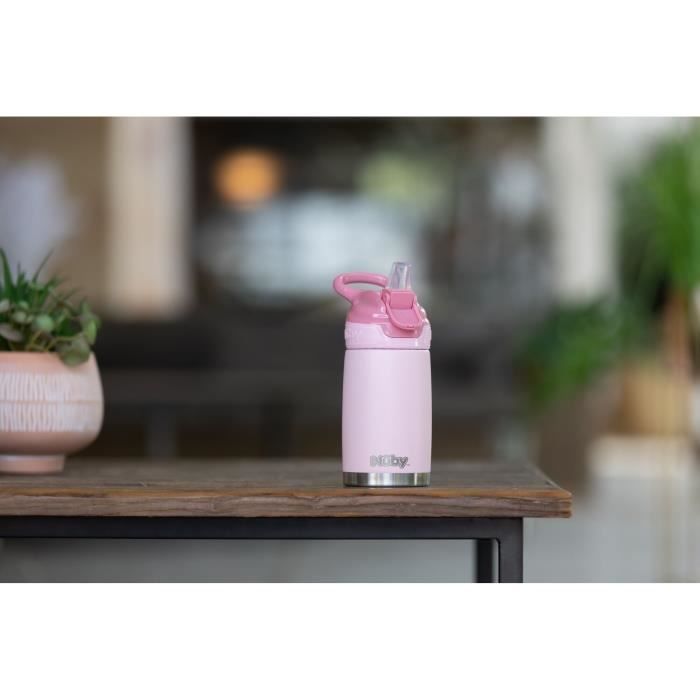 Geïsoleerde waterfles - NUBY - 300 ml - Roestvrij staal - Roze