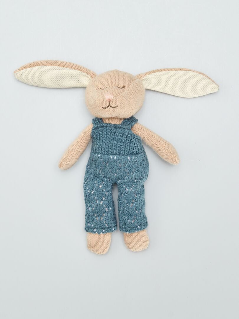 Gebreid konijnenknuffel - BLAUW