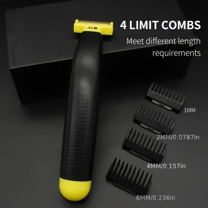 Rasoir électrique pour homme avec 4 Têtes Interchangeables, Tondeuse Barbe Hybride 360° , double rasage humide et sec