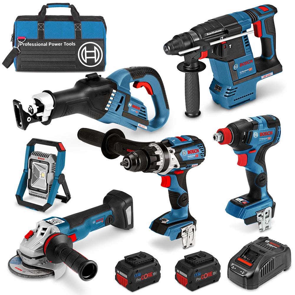 Pacote com 6 baterias sem escova BOSCH Procore 18V, 2 x 8,0 Ah, 0615990L26