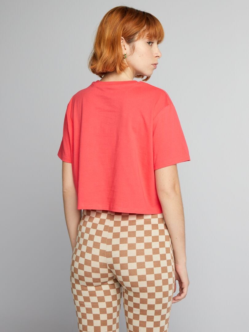 Top cropped de malha - ROSA