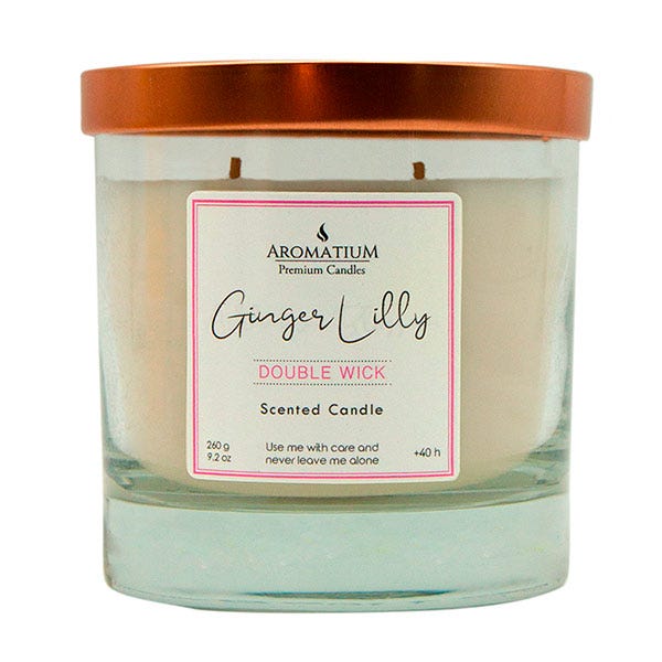 Κεριά Premium με Διπλό Φιτίλι Ginger Lilly | 260GR