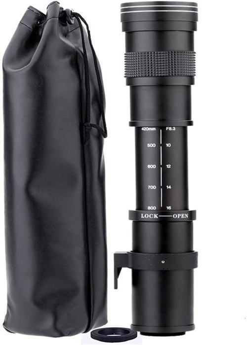 Objetivo manual EF de 420-800 mm f/8.3-16 para Canon EOS 20D, 30D, 700D, 1100D, 1200D y otras cámaras réflex digitales.