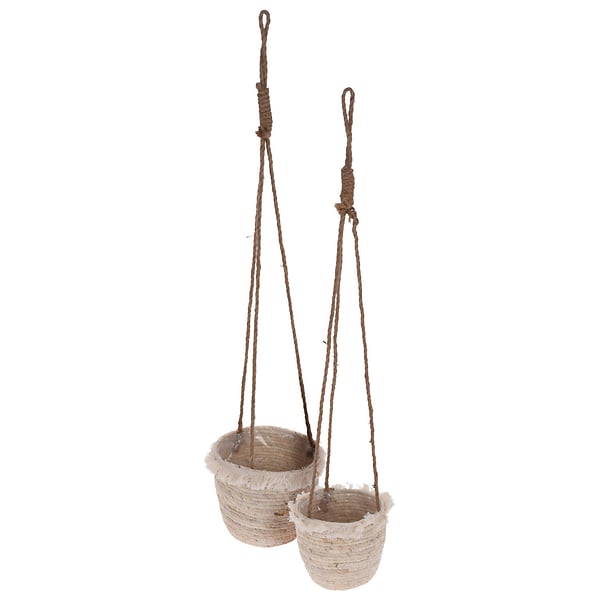 Doniczki wiszące z trawy morskiej 2 szt. 18 cm naturalne