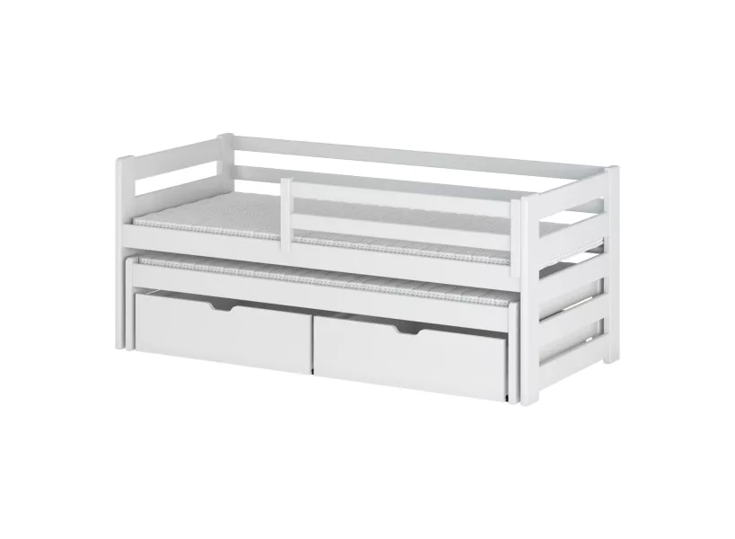 SENSO 90x190 białe łóżko podwójne wysuwane Lano Meble
