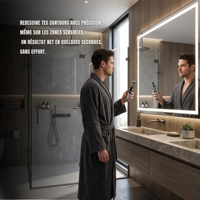 Rasoir électrique homme 3-en-1 ESLAY PRO  Tondeuse barbe, rasage de précision & entretien moustache
