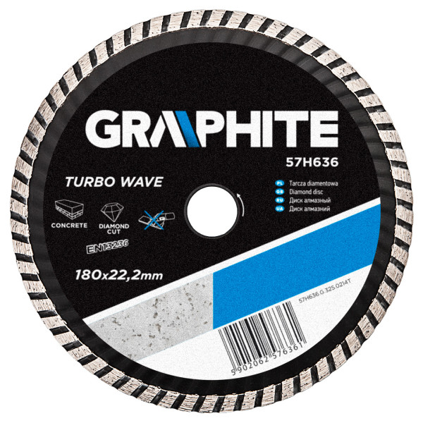 Tarcza diamentowa 180x22.2mm turbo GRAPHITE 57H636