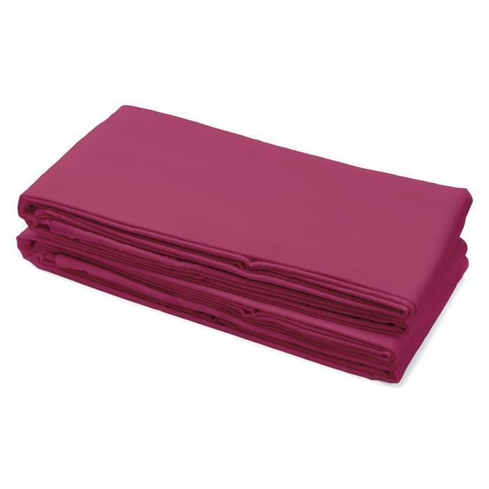 LOVELY HOME Lenzuolo Piano 100% Cotone 180x290 cm - Singolo - Fucsia