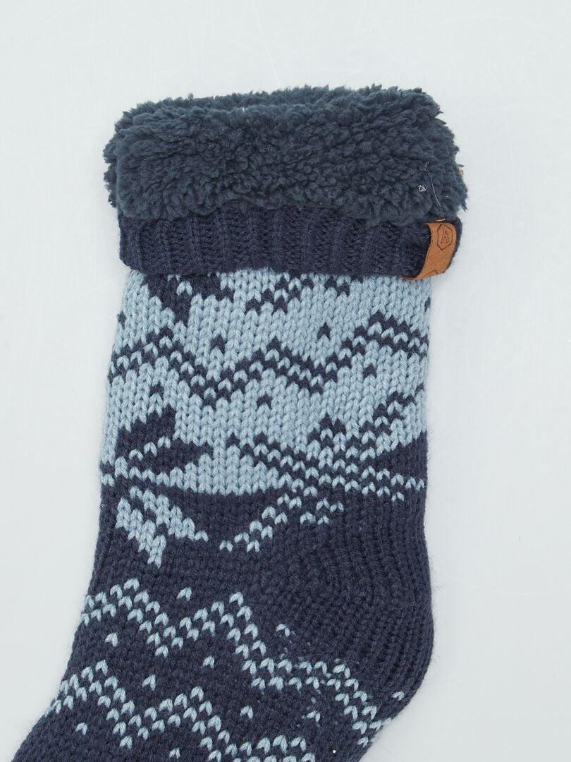 Calcetines forrados con estampado jacquard - AZUL