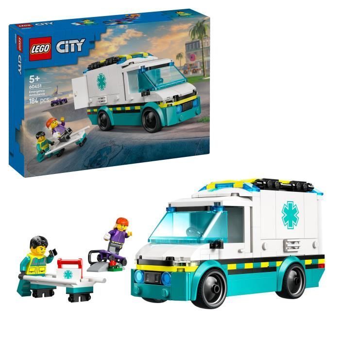 LEGO City 60451 L’ambulance de secours - Jouet de construction pour garçon dès 5 ans