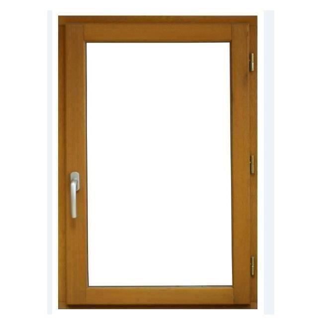 Fenêtre 1 vantail tirant droit -  H45 x L40 cm - Bois exotique