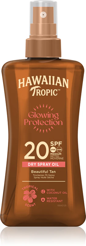 Hawaiian Tropical Glowing Protection Dry Oil Spray opaľovací gél SPF 20