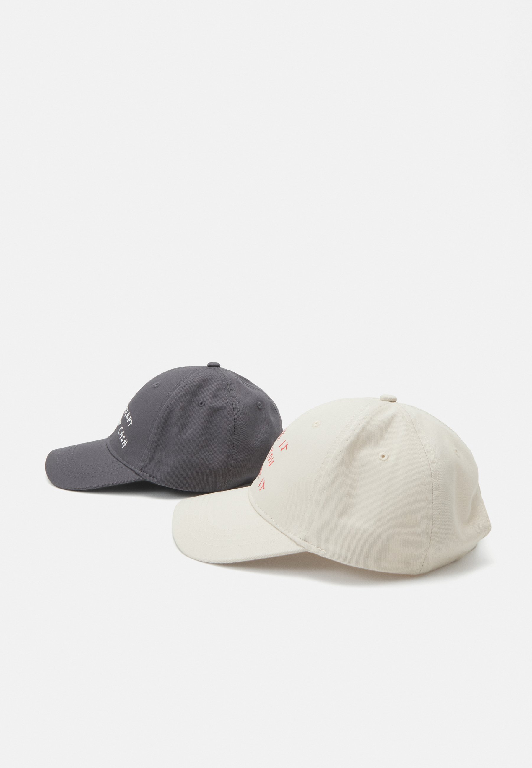 ONLY & Sons ONSMANUEL LINES 2 PACK UNISEX - Kšiltovka - black/white/grey/red