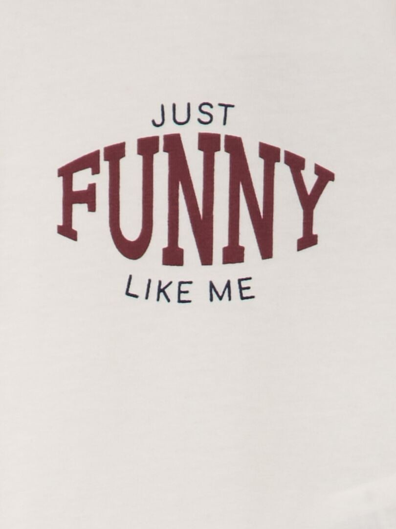Jersey T-shirt met colkraag - WIT