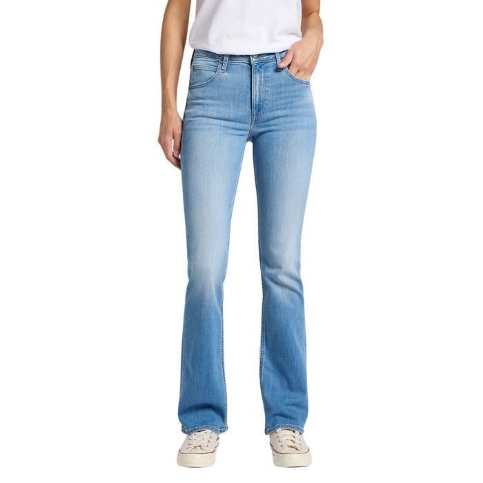 Jeans da donna a vita alta con taglio svasato Lee Breese Boot, blu