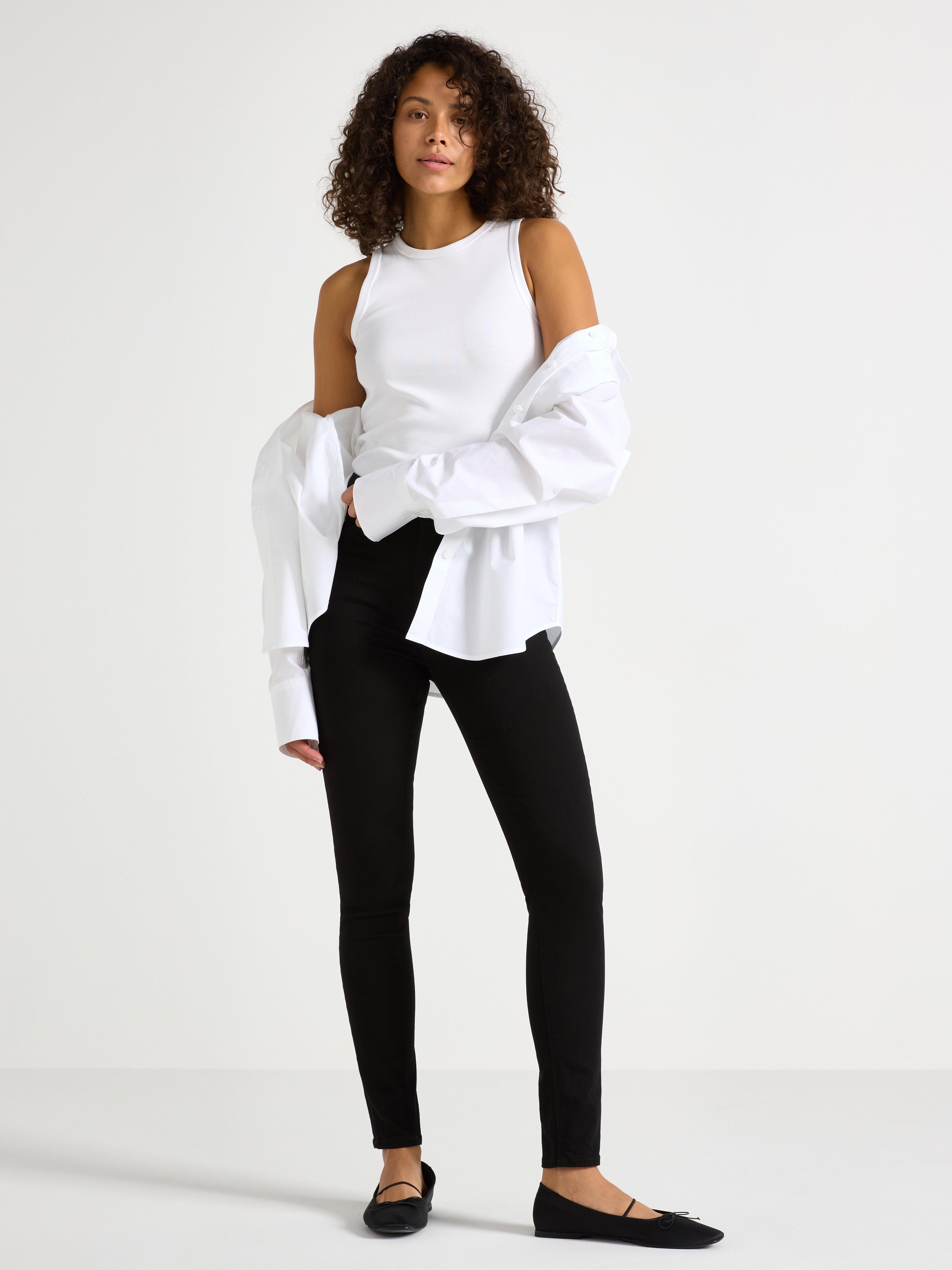Calça jeans skinny de cintura alta VERA preta