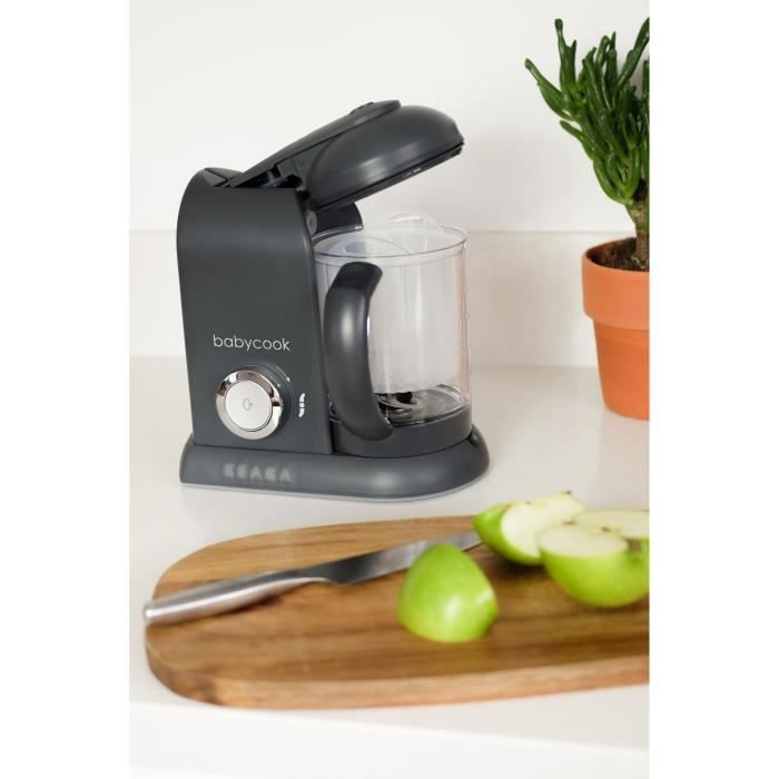 BÉABA - Babycook Solo - Robot da cucina 4 in 1 per pappe, frullatore, cottura e vaporiera - Grigio scuro